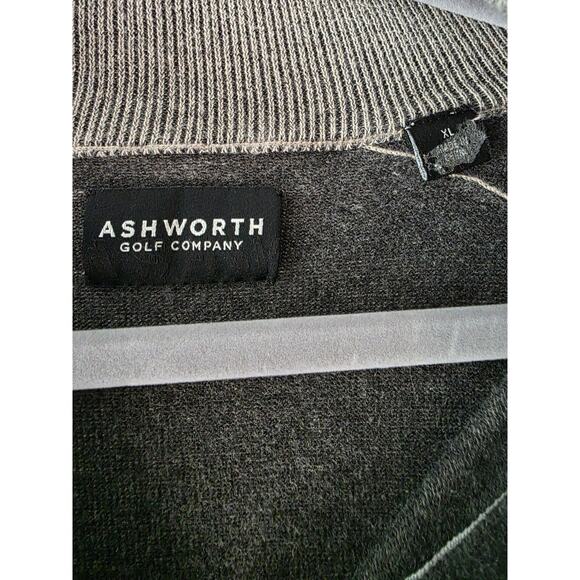 Ashworth Golf Mens Sweater Gray Quarter Zip Mens Sz XL Country Club Preppy Fall - Picture 4 of 5